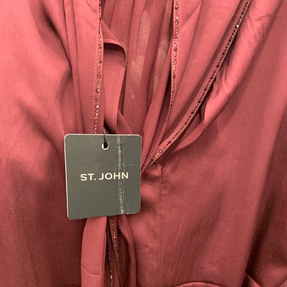 ST. JOHN COLLECTION Georgette Silk Halter Neck Top - Picture 11 of 12